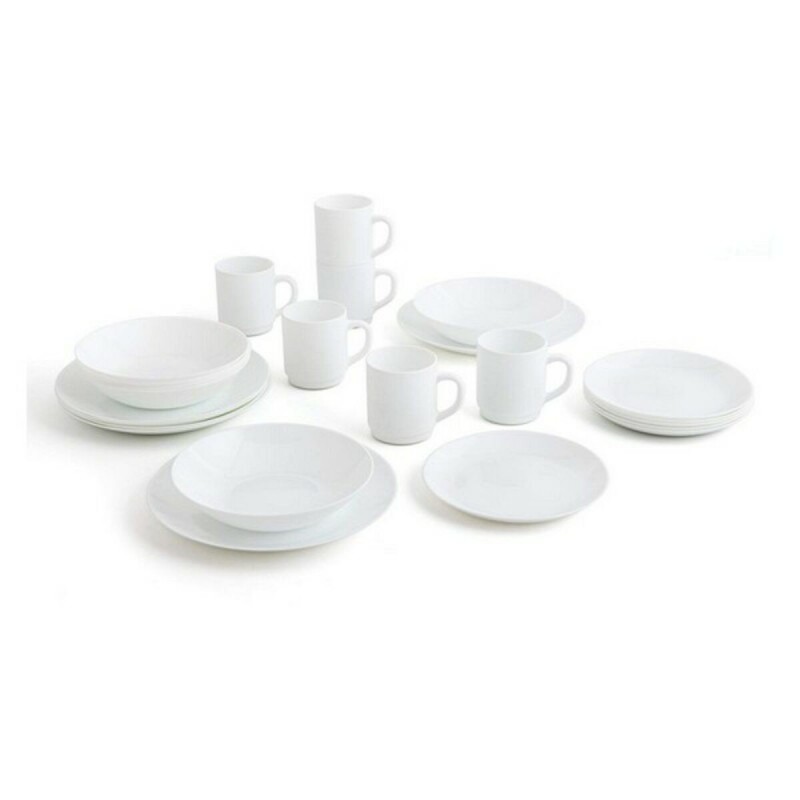 Tableware Luminarc Zelie White Glass (25 x 20 x 19 cm) (24 pcs)