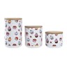 3 Tubs DKD Home Decor Natural White Multicolour Bamboo Stoneware Cupca