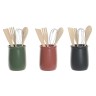 Set of Kitchen Utensils DKD Home Decor Rubber wood Stoneware 5 Pieces 