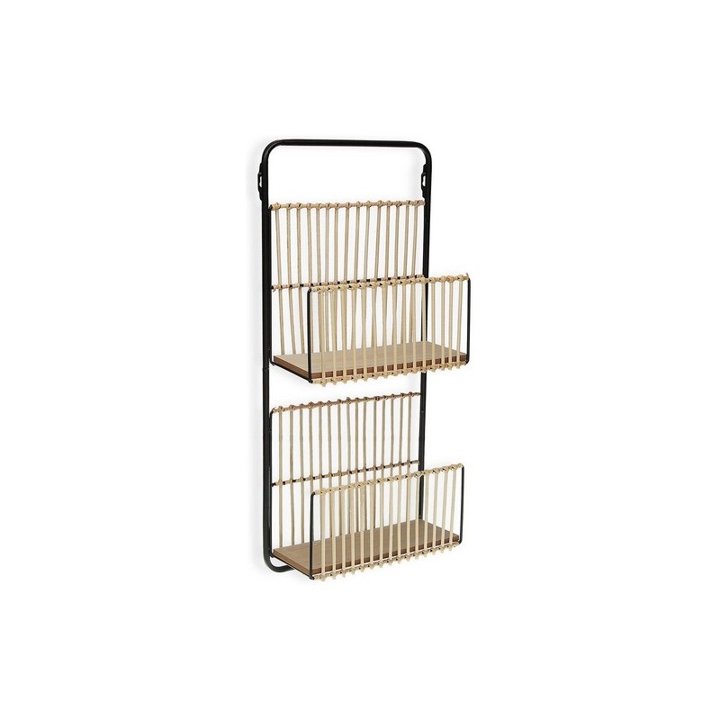 Shelves Versa Metal Rattan MDF Wood (12 x 68 x 32 cm)