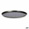 Baking tray Pizza Grey Carbon steel 24 Units (33 x 1 x 33 cm)