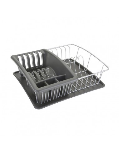 Draining Rack for Kitchen Sink Metaltex Grey (35 x 30 x 11 cm)